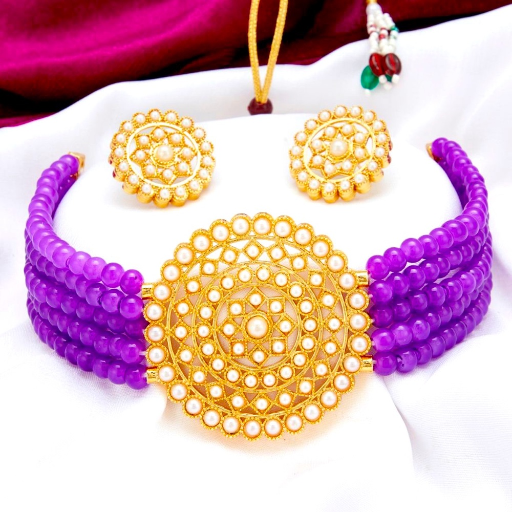 Pearl Choker Necklace Set For Women and Girls